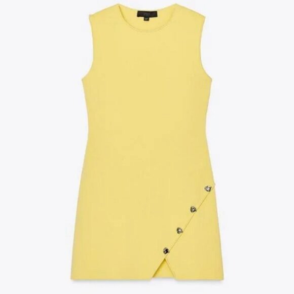 ZARA IRREGULAR BUTTON KNIT DRESS - Picture 1 of 7